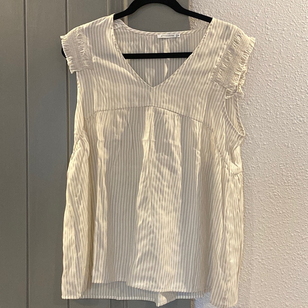 Staccato blouse medium beige and white